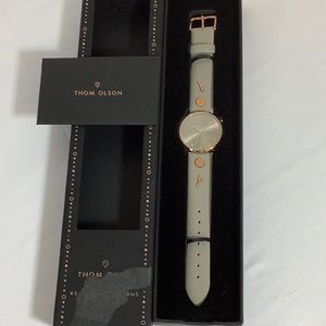 NWT Thom Olson Taupe Leather Strap